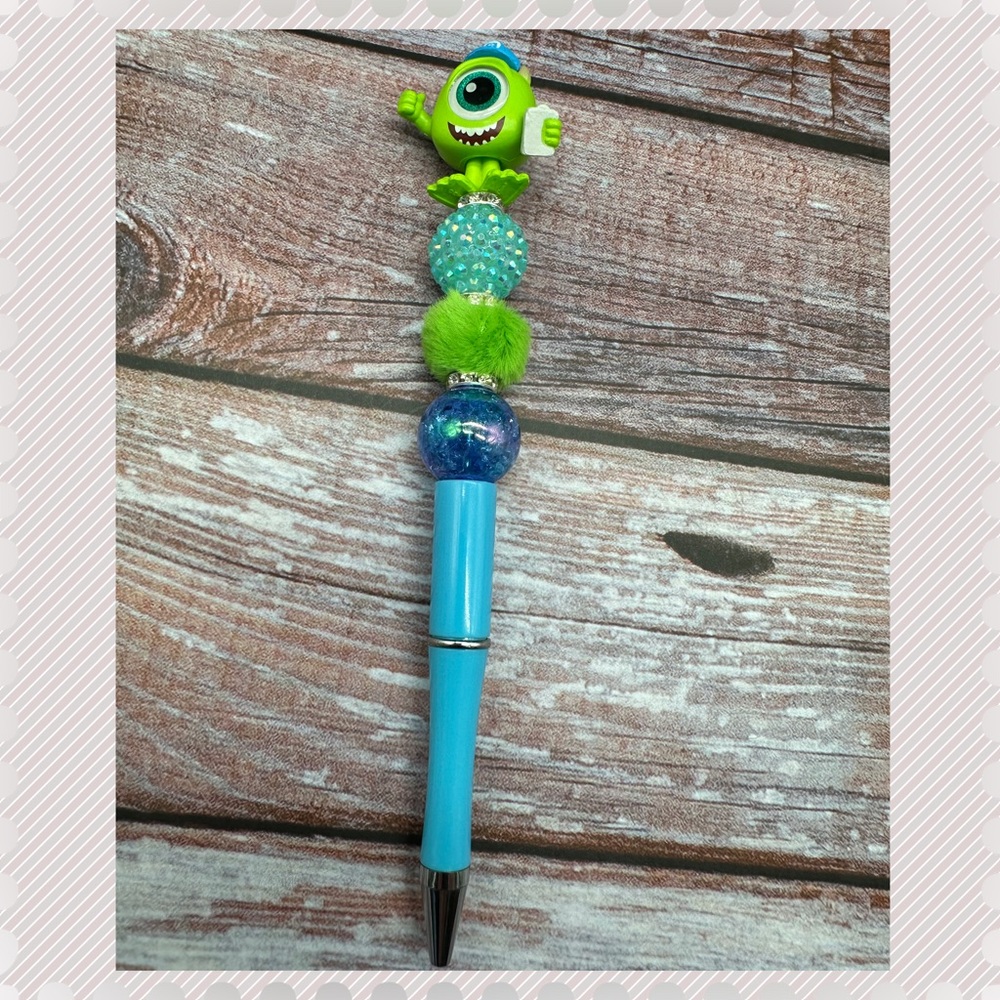 Doorables Monsters Inc Mike Pen Handmade Beaded NEW